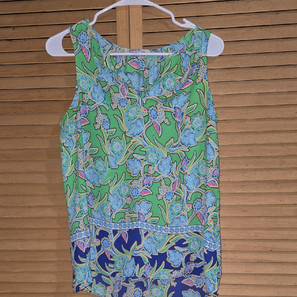 Rose & Olive Multicolor Floral Sleeveless Top Size Small